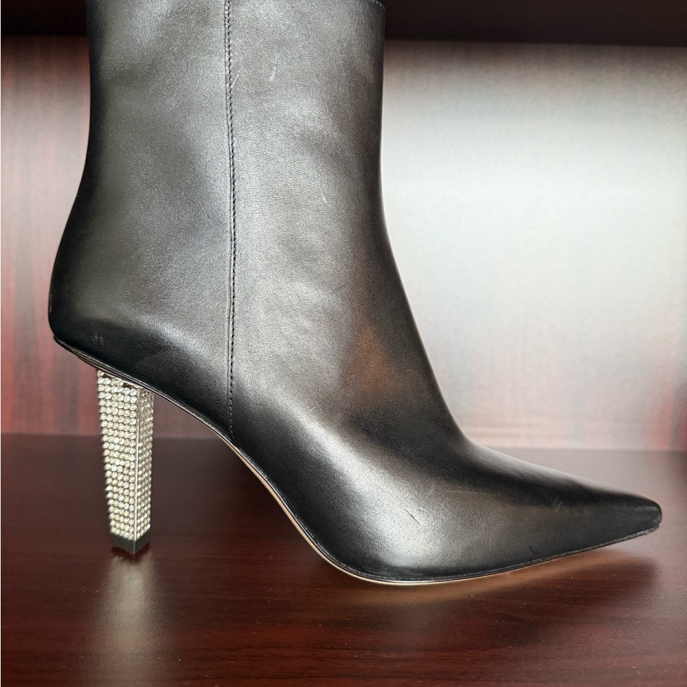 Authentic Michael Kors Black Ankle Boots with Rhinestone Heel